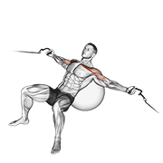 cable incline fly (on stability ball) demonstration