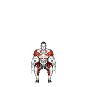 squat to overhead reach with twist demonstration
