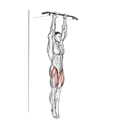 hanging straight leg raise with elevated demonstration