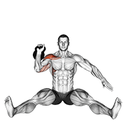 kettlebell seated press with high demonstration