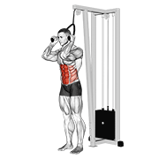 single style cable standing crunch (with rope attachment) demonstration