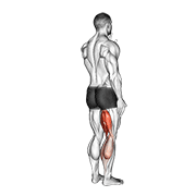 standing single leg curl demonstration