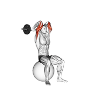 ez bar french press on exercise ball demonstration