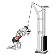 cable kneeling crunch - gentle variation demonstration