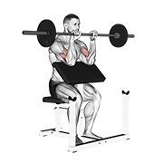 barbell reverse preacher curl inclined demonstration