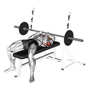 barbell close-grip bench press demonstration