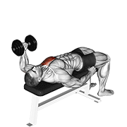 dumbbell lying one arm press v. 2 demonstration