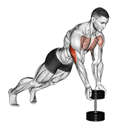 push-up close-grip off dumbbell demonstration