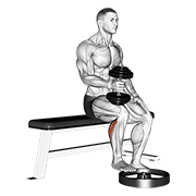 dumbbell seated one leg calf raise - hammer grip deep demonstration