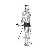 cable standing back wrist curl demonstration