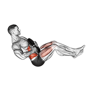 weighted russian twist (legs up) demonstration