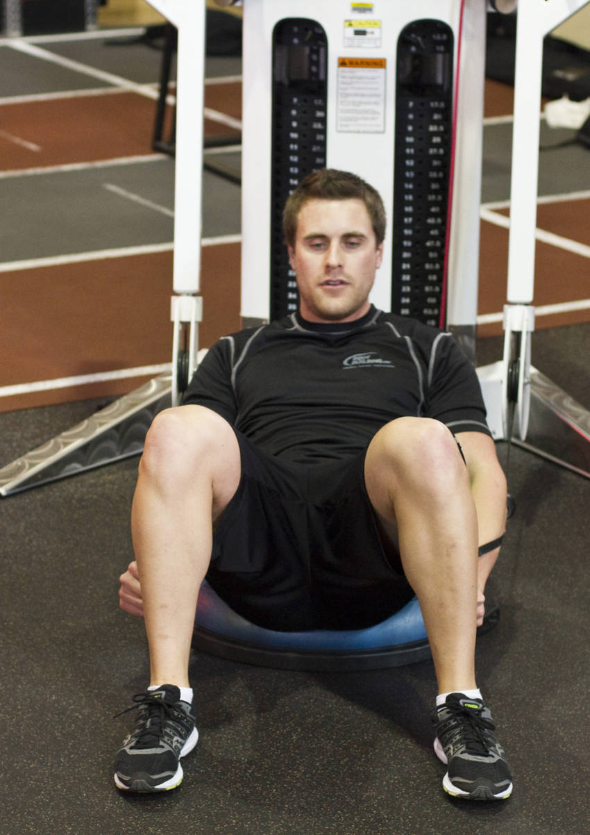 Bosu Ball Cable Crunch With Side Bends demonstration