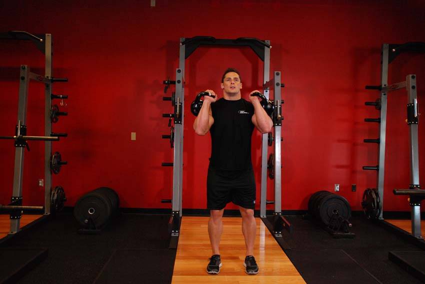 Double Kettlebell Push Press demonstration