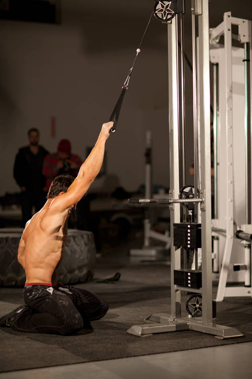 Kneeling Single-Arm High Pulley Row demonstration