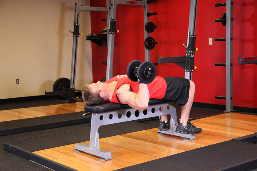 One Arm Dumbbell Bench Press demonstration