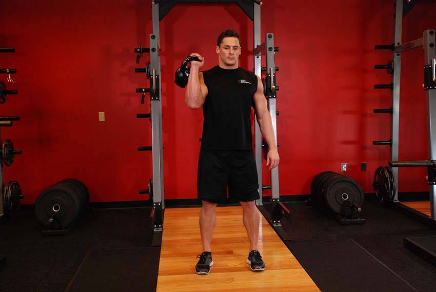 One-Arm Kettlebell Split Jerk demonstration