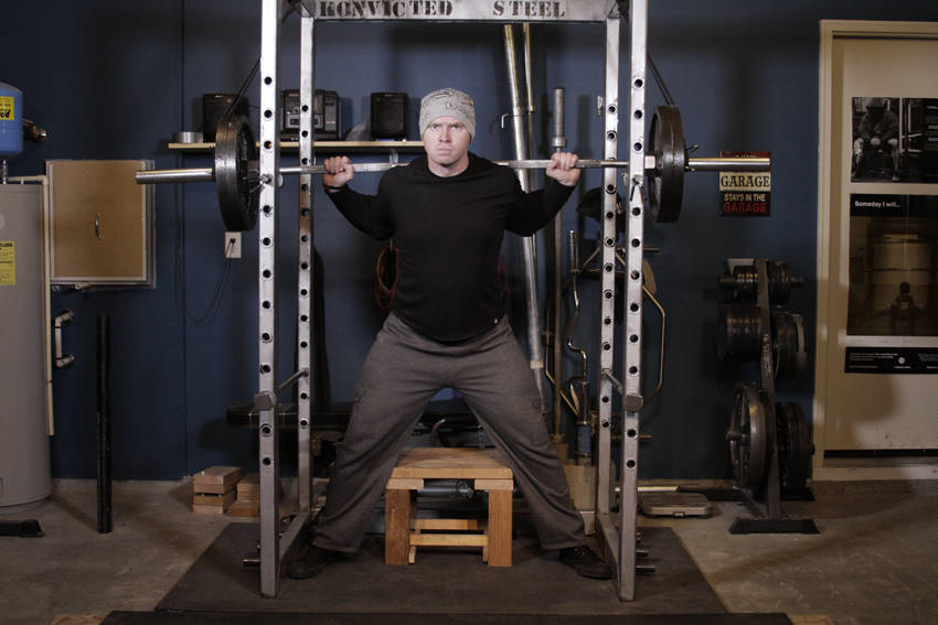 Reverse Band Box Squat demonstration