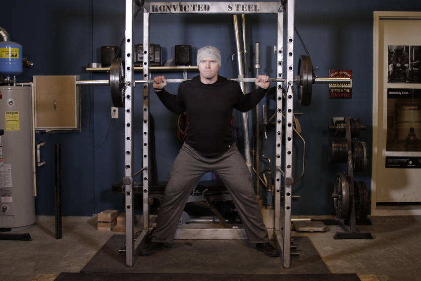Reverse Band Power Squat demonstration