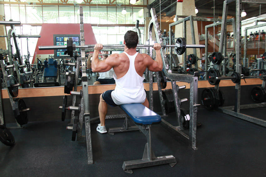 Seated Barbell Military Press demonstration