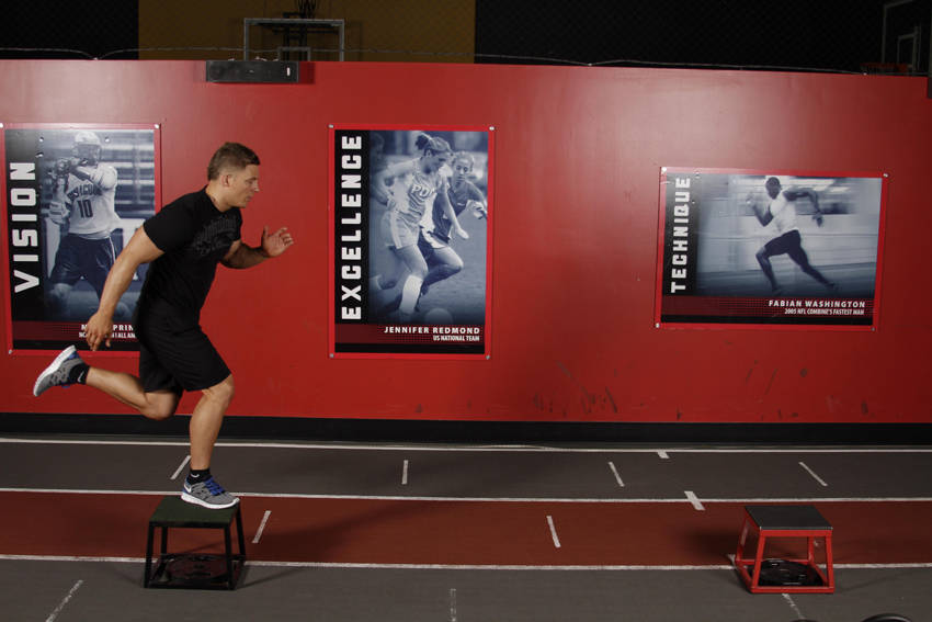 Single-Leg Stride Jump demonstration