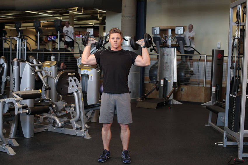 Standing Alternating Dumbbell Press demonstration