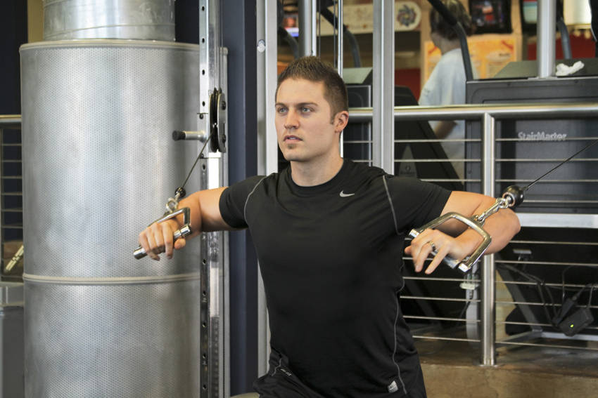 Standing Cable Chest Press demonstration