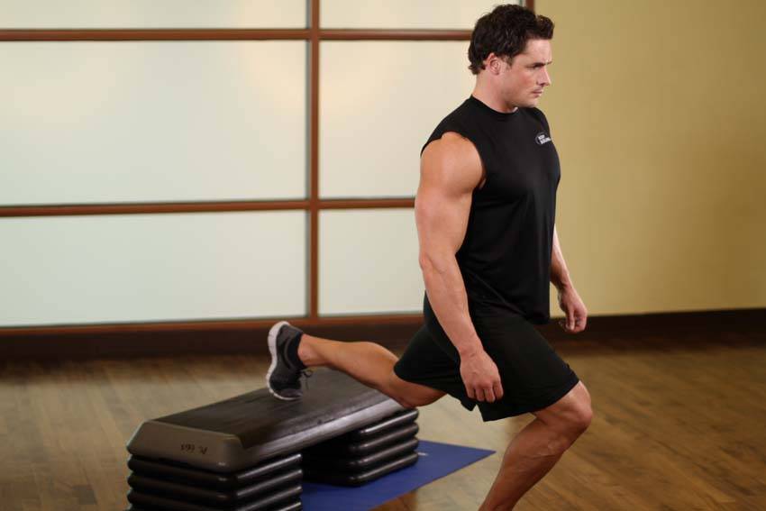 Standing Elevated Quad Stretch demonstration