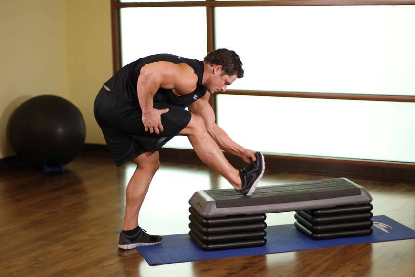Standing Gastrocnemius Calf Stretch demonstration