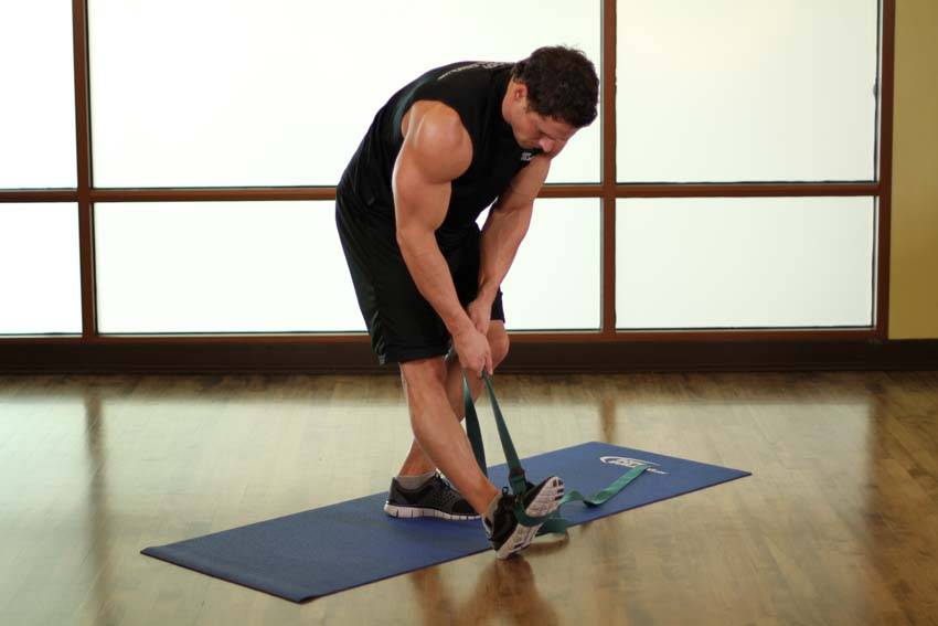 Standing Hamstring and Calf Stretch demonstration