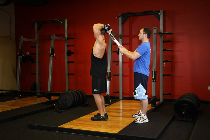 Standing Towel Triceps Extension demonstration