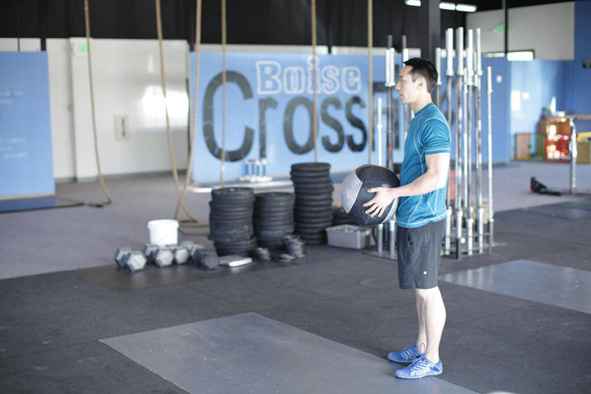 Standing Two-Arm Overhead Throw demonstration