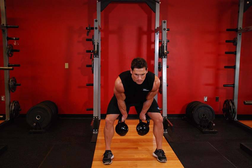 Two-Arm Kettlebell Clean demonstration