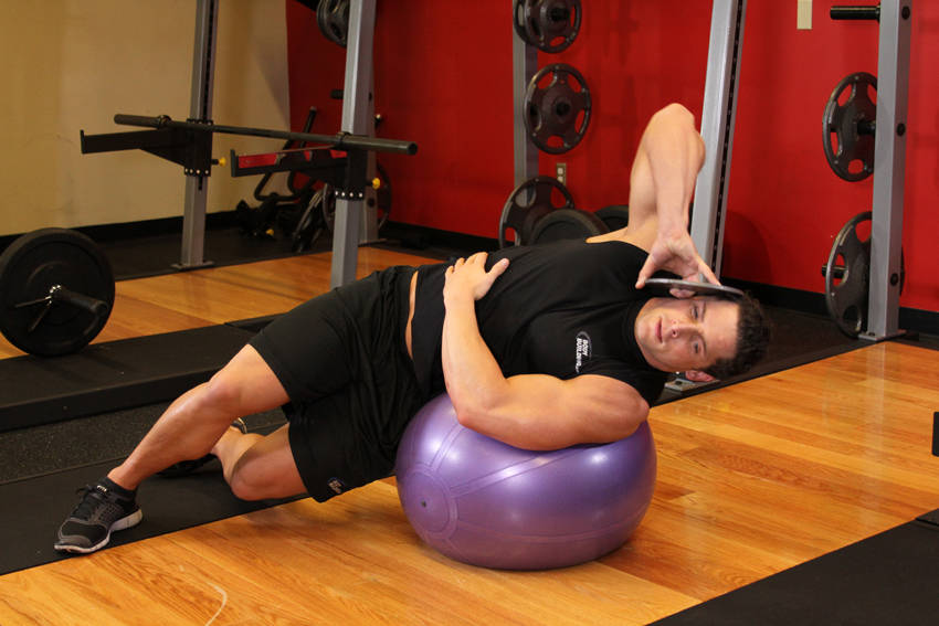 Weighted Ball Side Bend demonstration