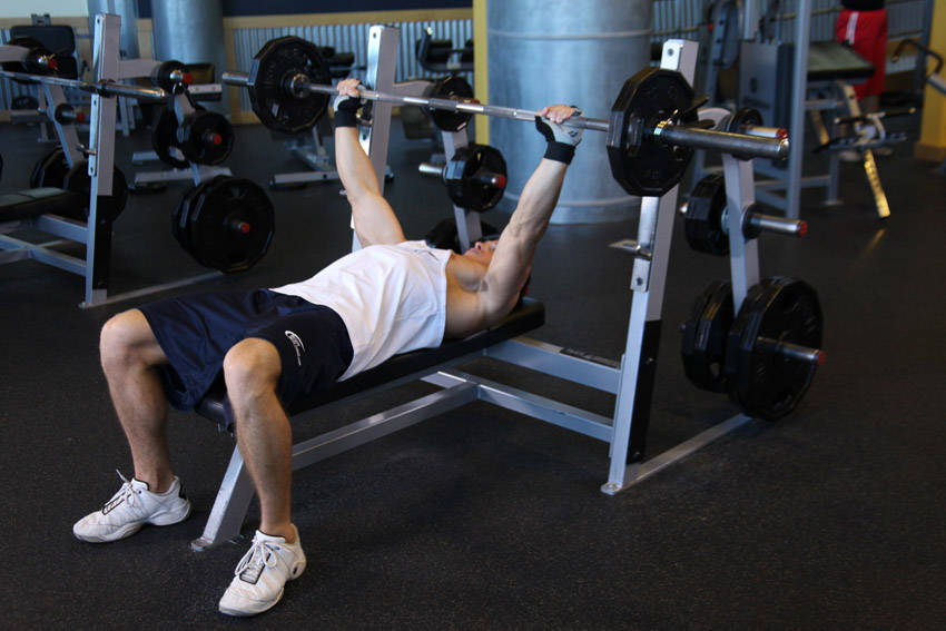 Wide-Grip Barbell Bench Press demonstration
