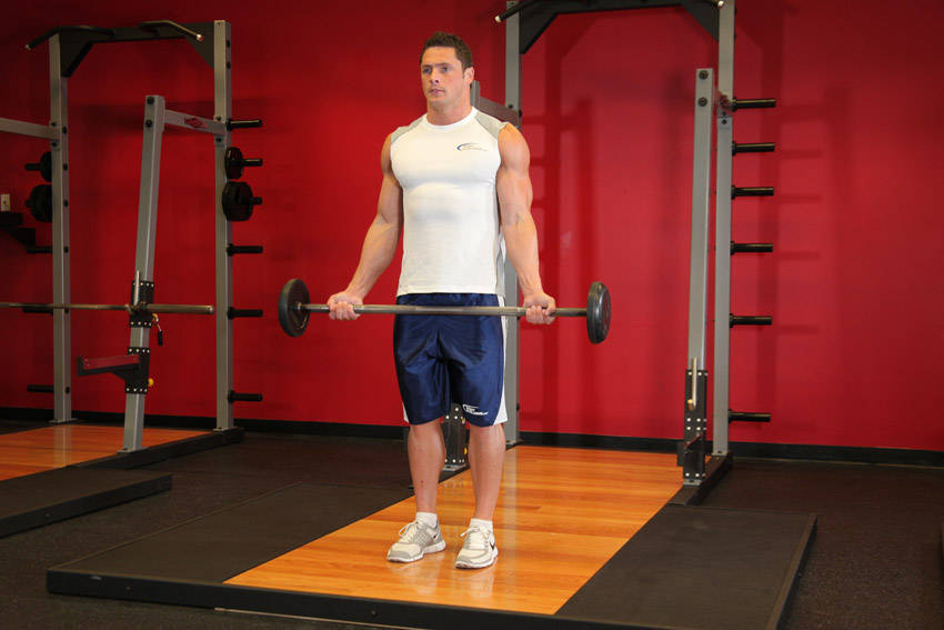 Wide-Grip Standing Barbell Curl demonstration