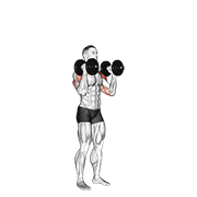 horizontal dumbbell standing alternate overhead press demonstration