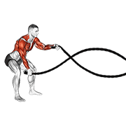 athletic style battling ropes demonstration