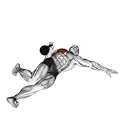 contracted kettlebell extended range one arm press on floor demonstration