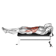 lying leg-hip raise - contracted variation demonstration