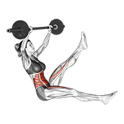 barbell sitted alternate leg raise (female) with intermediate demonstration