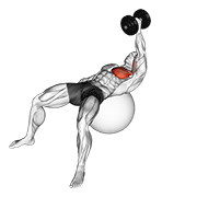 dumbbell one arm fly on exercise ball improved demonstration