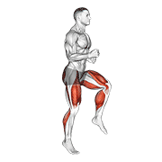 half knee bends (male) with blunt demonstration
