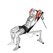 cable rope incline tricep extension - reverse variation demonstration