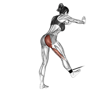 band bent-over hip extension demonstration