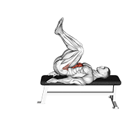 slow leg pull in flat bench demonstration