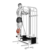cable standing calf raise demonstration